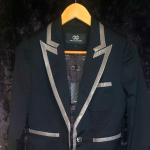 Tart Collections Sz. 2 Navy Blue Jacket With leather trim